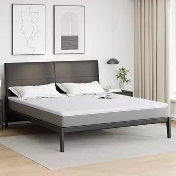vidaXL Kokosnuss Topper 200x200cm Jacquard-Stoff, wei&szlig; (4106400)