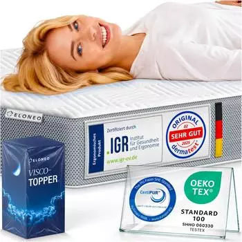 Eloneo Matratzentopper Visco Memory Foam 80x200cm, 8cm (24626)