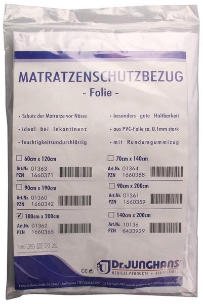 Dr. Junghans Medical Matratzen-Schutzbezug Folie 0,1 mm weiß 100x200 cm