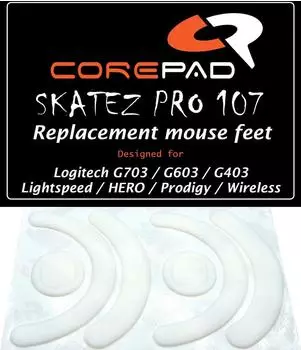 Corepad Skatez PRO 107 Logitech G703 Lightspeed / G603 Lightspeed / G403 Prodigy / G403 Prodigy Wireless Ersatz Mausfüße Replacement Mouse Feet