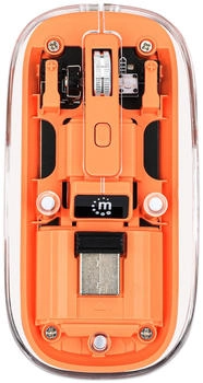 Manhattan Transparente Wiederaufladbare Kabellose USB-Maus Orange
