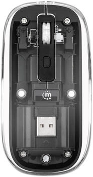 Manhattan Transparente Wiederaufladbare Kabellose USB-Maus Schwarz