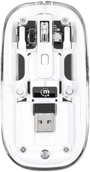 Manhattan Transparente Wiederaufladbare Kabellose USB-Maus Wei&szlig;