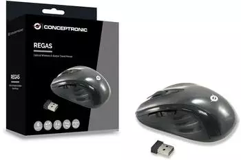 Conceptronic Optical Wireless 5-Button Travel Mouse CLLM5BTRVWL