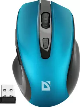 Defender Prime MB-053 kabellose ergonomische Maus, Silent Click, türkis (MB-053)