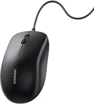 Ugreen MU007 kabelgebundene Maus, ergonomisch, USB-A, 1200DPI, 1,5m, schwarz (90789)