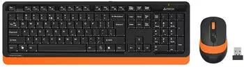 A4Tech Fstyler FG1010 Tastatur- und Maus-Set, kabellos, 2000dpi, schwarz (FG1010 Q ORANGE)