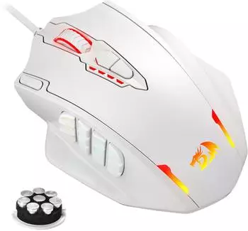Redragon M908 Impact MMO Gaming-Maus RGB 12400DPI kabelgebunden, weiß (376682761)