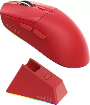 AJAZZ AJ139 V2 MC Gaming-Maus, kabellos/kabelgebunden Tri-Mode, PAW3311, 24000 DPI, rot (AJ139 V2 MC)