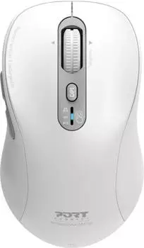 Port Designs Wireless Rechargeable Combo Pro Type C Mouse wei&szlig;/grau, USB-C, USB/Bluetooth (900707CW)