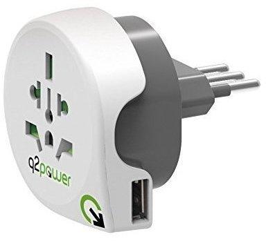 Odys q2power Single Plug Reiseadapter IT mit USB