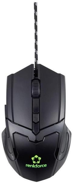 Renkforce RF-GM-X2 Gaming-Maus USB Optisch Schwarz 5 Tasten 4800 dpi Beleuchtet, Ergonomisch, Integriertes Scrollrad