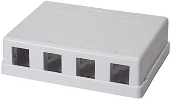 LogiLink NK4034 Keystone Modular Aufputz-Leergehäuse 4 Port UTP weiß leer