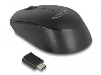DeLock Optische 3-Tasten Wireless Mini Maus USB Type-C 2,4 GHz (12526)