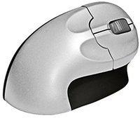 BakkerElkhuizen Grip Mouse Ergonomische Maus Funk Optisch Silber-Schwarz 3 Tasten
