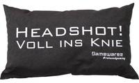 GAMEWAREZ Kissen HEADSHOT! VOLL INS KNIE Schwarz