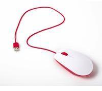 Raspberry Pi&reg; Mouse Maus USB Optisch Wei&szlig;, Rot 3 Tasten