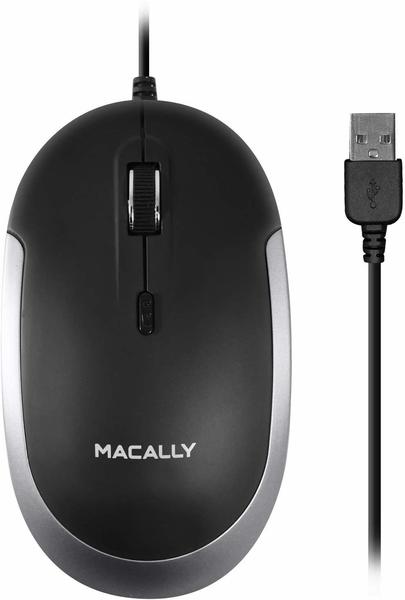 Macally Dynamouse-Sg Optische Maus mit 2 Tasten, Scrollrad und DPI-Taste für Mac und PC, Space Grey