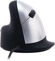 R-Go Maus HE ergonomisch links USB gro&szlig; schwarz/silber (RGOHELELA)