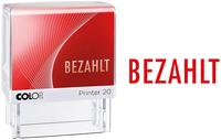 Colop 100669, Colop Textstempel Printer 20 mit Text "BEZAHLT" Kunststoff rot