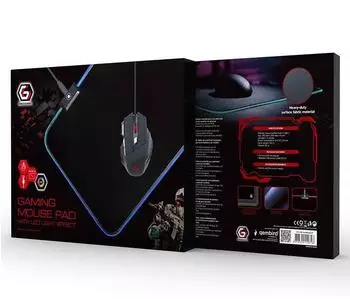 Gembird Gaming-Mauspad mit LED-Lichteffekt, Größe M (MP-GAMELED-M)