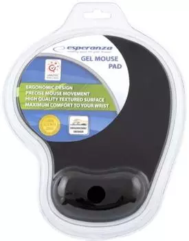 Esperanza EA137K Gel-Mauspad mit Handgelenkauflage, schwarz, rutschfest (EA137K)