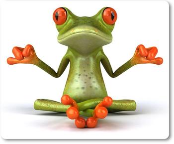 Merchandise for Fans Motiv: 3D Comic Frosch beim Yoga/Meditation [ 01 ]