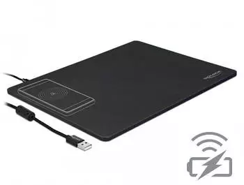 DeLock USB Mauspad mit kabelloser Ladefunktion