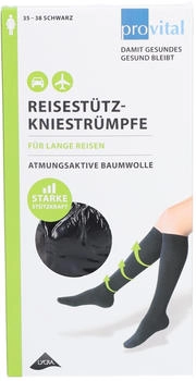 Provital Reisekniestrümpfe aus Baumwolle schwarz