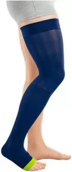 Medi Rehab one KKL 1 AG Schenkelstrümpfe Mikronoppen-Haftband sensitiv normal offene Fußspitze lime/blue III