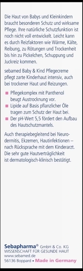 Sebamed Baby und Kind Pflegecreme 75 ml