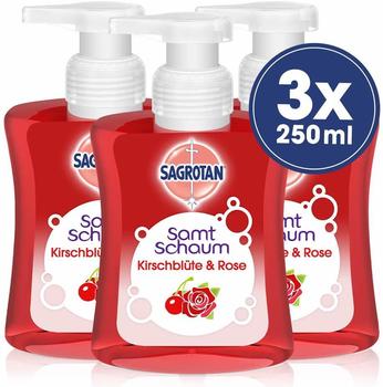 Sagrotan Samt-Schaum Seife Kirschbl&uuml;te & Rose, Schaumseife (1 x 250 ml)