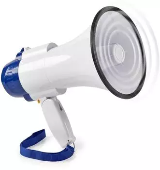 Nedis Megafon 10W 250m Reichweite, eingebautes Mikrofon, blau/weiß (MEPH150WT)