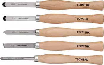 Tecwerk Drechslerbeitelsatz Abstech-, Hohl-, Schr&auml;g-, Spitz-, Rundmei&szlig;el 5-teilig (2000815400)