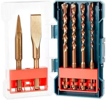 LuxusKollektion SDS-Plus Bohr- und Mei&szlig;elset 6-12mm, 6-tlg., Beton/Stein