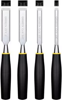 LuxusKollektion Stechbeitel-Set 4-teilig, CRV-Stahl, 6-25mm