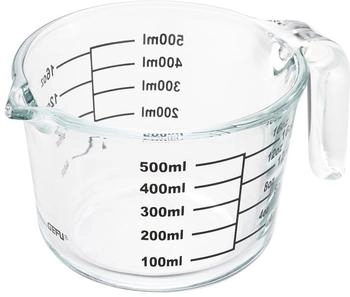 GEFU Messbecher DIMENSO 500 ml aus Borosilikatglas schwarz/transparent (14461)