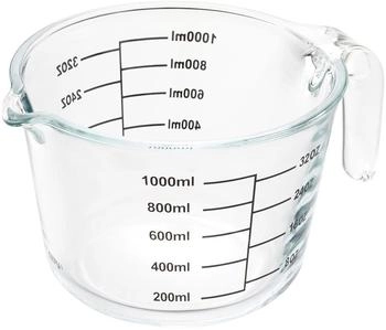 GEFU Messbecher DIMENSO schwarz/transparent aus Borosilikatglas 1,0 Liter (14462)