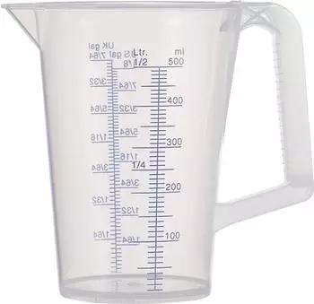 Pressol Messbecher 0,5 l blau bedruckte Skala Polypropylen (07081)
