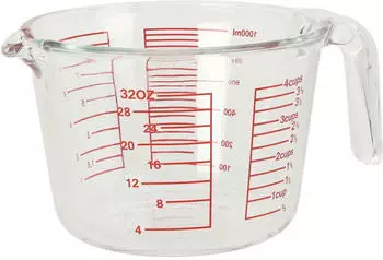 Excellent Houseware LUNU Messbecher Borosilikatglas 1L