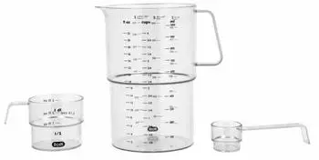Mepal Mensura Mess-Set 3-tlg., Messbecher & Messl&ouml;ffel, SAN-Kunststoff, Klar (25894)