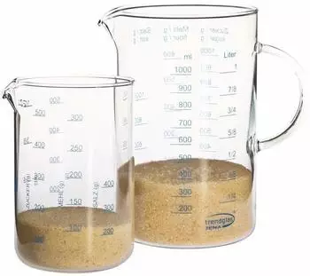 Trendglas Messbecher Set 2-teilig 1L und 0,5L hitzebeständig