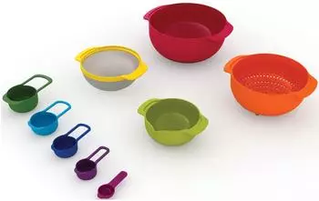 Joseph Joseph Nest 9 Plus 9-teiliges Lebensmittelzubereitungsset, rot (40080)