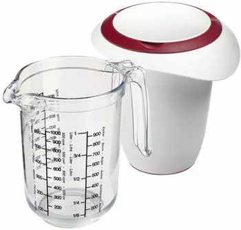 Westmark Gerda Messbecher-Set 2-teilig 1L, Kunststoff, transparent/weiß/rot (306822E6)