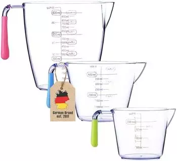 Intirilife Messbecher-Set 3-teilig 200ml/400ml/900ml Kunststoff (IL-100630)