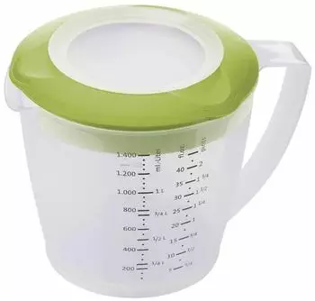 Westmark Helena R&uuml;hrbecher mit Deckel und Ausgie&szlig;er, 1,4l, apfelgr&uuml;n (3105227A)