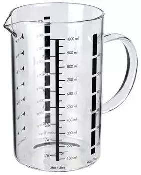 Küchenprofi Messbecher 1,0L aus Borosilikatglas mit Griff