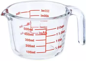 Relaxdays Messbecher Glas, 500ml, hitzebeständig, mikrowellengeeignet (10042264)