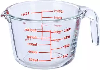 Relaxdays Messbecher aus Glas, transparent