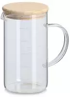 Zeller Present Messbecher "Messbecher mit Bambusdeckel 2tlg." Glas Set, 2 Stk. tlg.